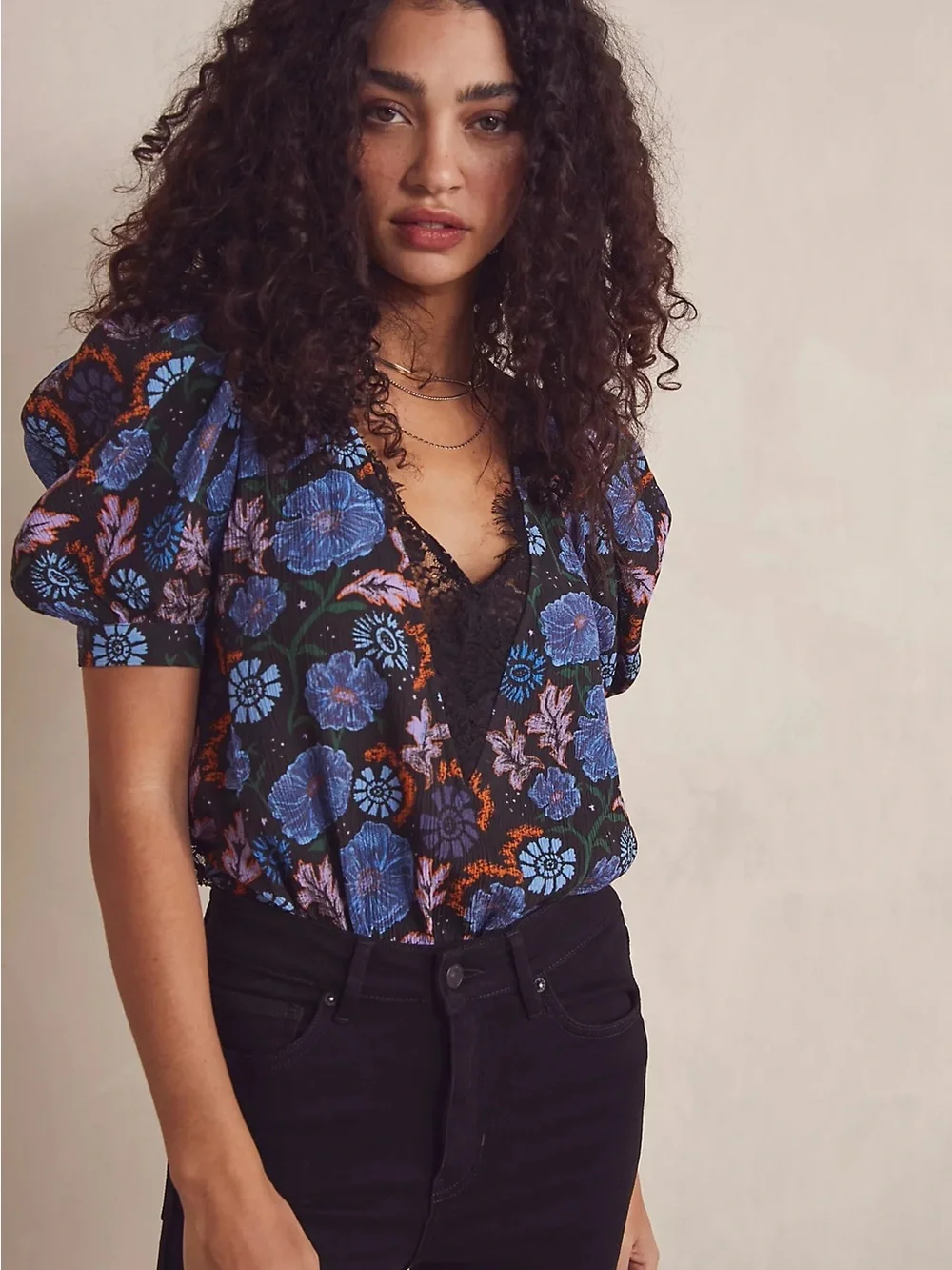 Intimately by Free People In the Moment Floral Bodysuit Xsmall